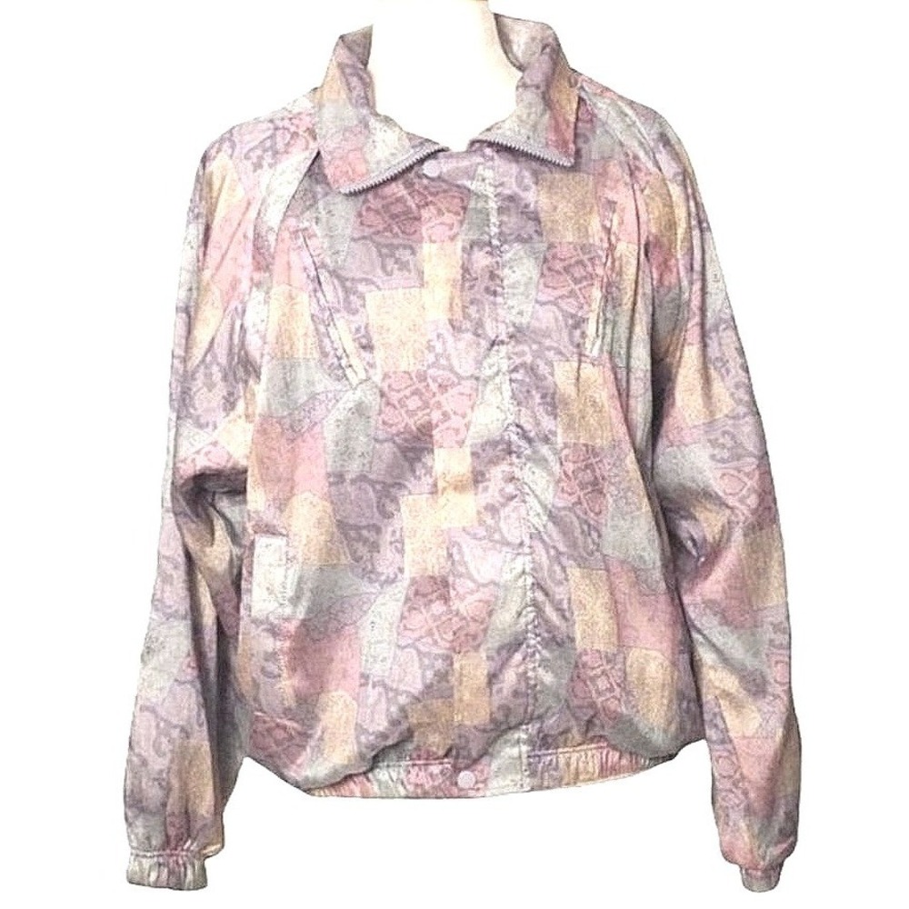 Vintage Great Cavalier Convertible Jacket Vest Women Medium‎ Pink Patchwork 90s